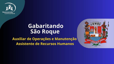 Gabaritando São Roque - Auxiliar de Operações e Manutenção - Assistente de Recursos Humanos