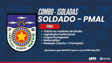 Combo PMAL - Soldado - Direitos, Legislação, Português e Matemática
